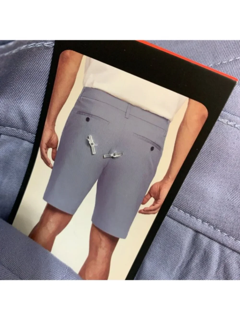 NWT Banana Republic Men's Stretch Chino Shorts 34 Blue Quick Dry F1895